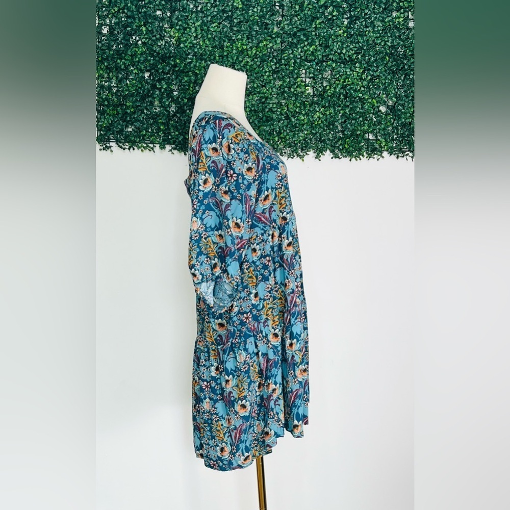 Maurice’s Floral Bohemian Babydoll Mini Dress Medium - Picture 4 of 12